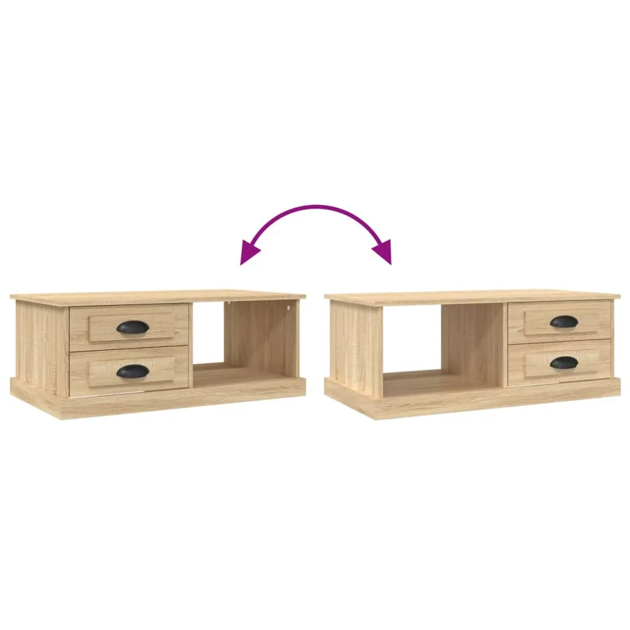 Table basse Chêne sonoma 90x50x35 cm Bois d'ingénierie - 9