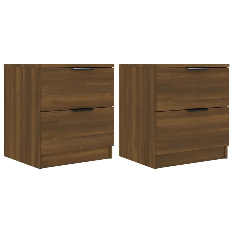Tables de chevet 2 pcs Chêne marron Bois d'ingénierie - 2