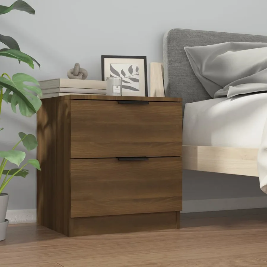 Tables de chevet 2 pcs Chêne marron Bois d'ingénierie - 3