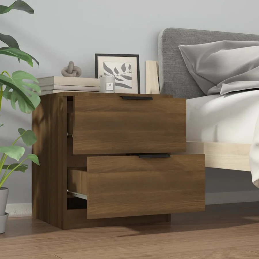 Tables de chevet 2 pcs Chêne marron Bois d'ingénierie - 4