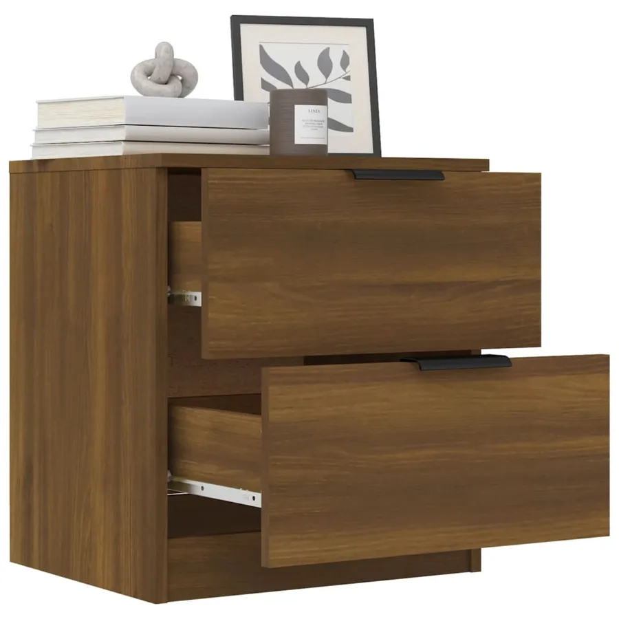 Tables de chevet 2 pcs Chêne marron Bois d'ingénierie - 9