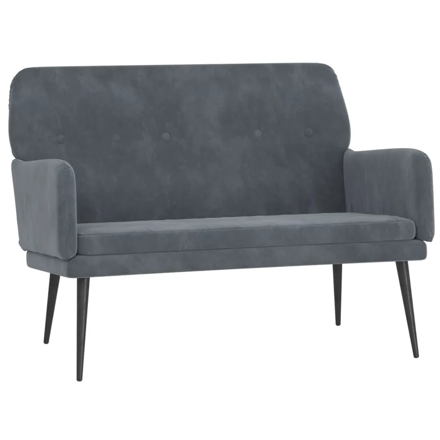 Banc Gris foncé 108x79x79 cm Velours - 2