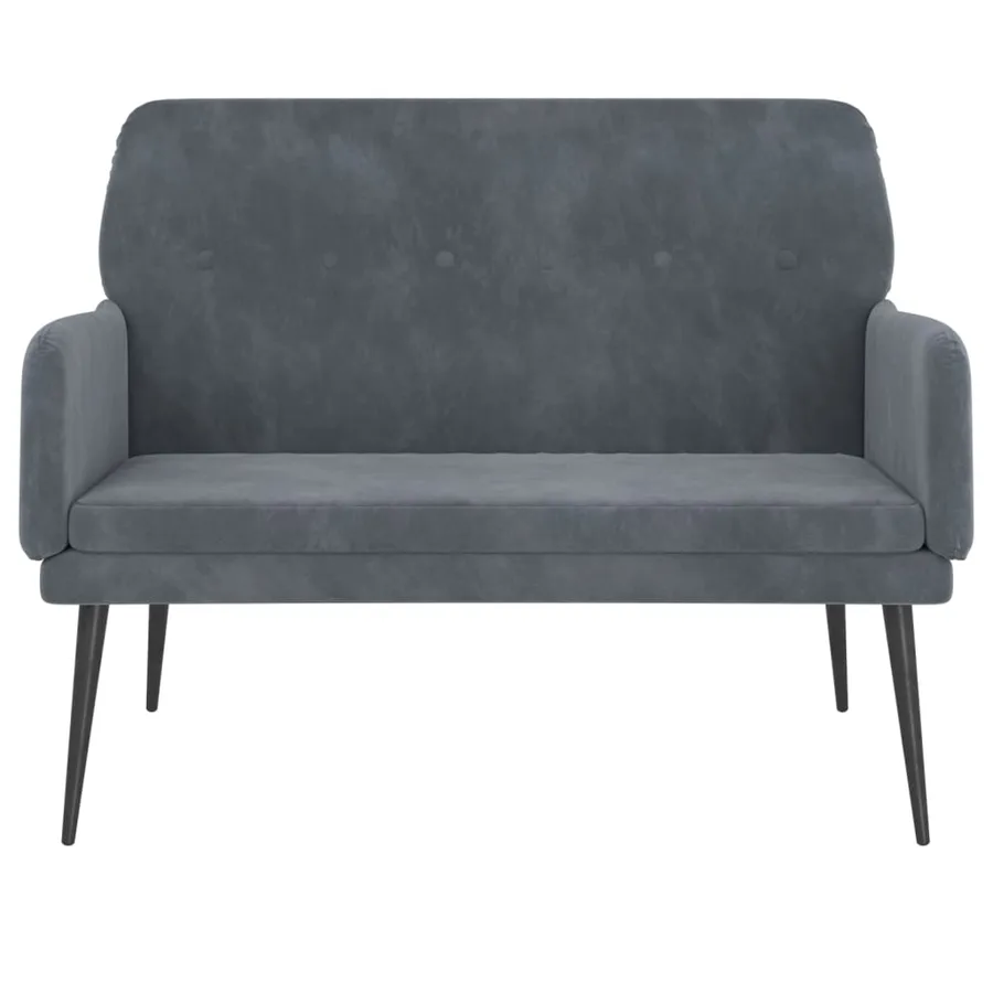 Banc Gris foncé 108x79x79 cm Velours - 3