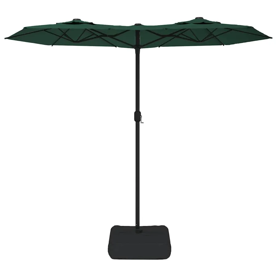 Parasol de jardin à double tête avec LED vert 316x145 cm - 4