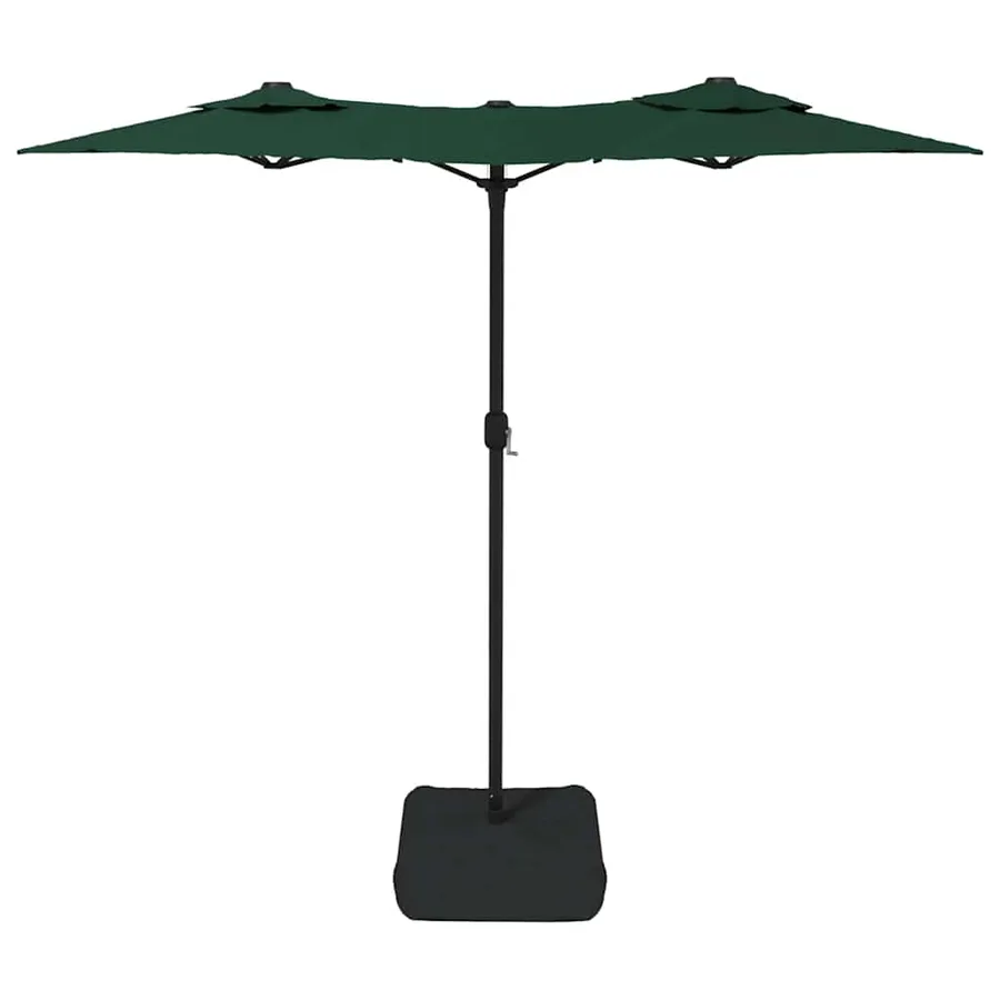 Parasol de jardin à double tête avec LED vert 316x145 cm - 5