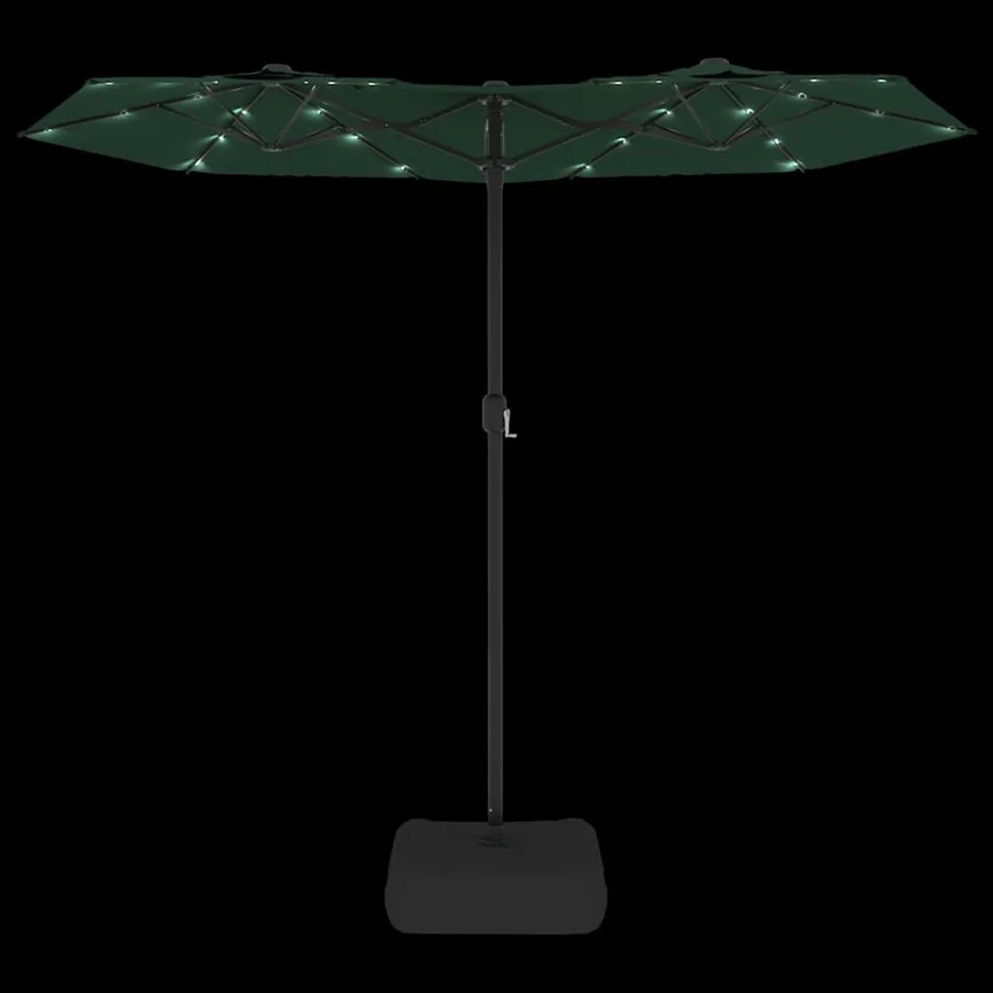 Parasol de jardin à double tête avec LED vert 316x145 cm - 6