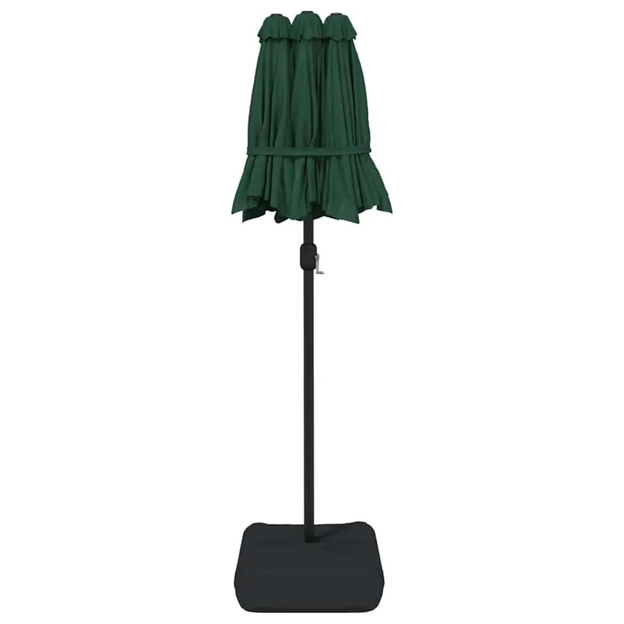Parasol de jardin à double tête avec LED vert 316x145 cm - 7