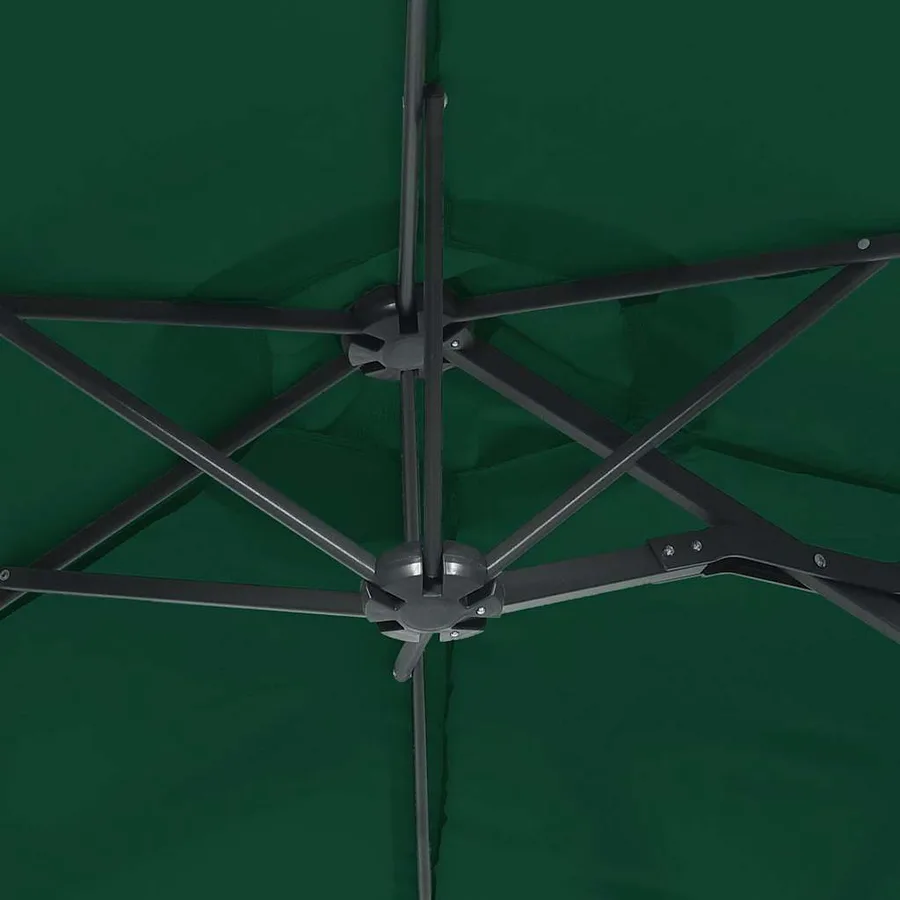 Parasol de jardin à double tête avec LED vert 316x145 cm - 8