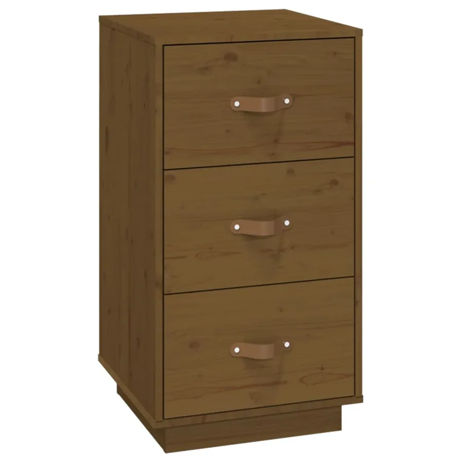 Table de chevet Marron miel 40x40x75 cm Bois de pin solide - 2