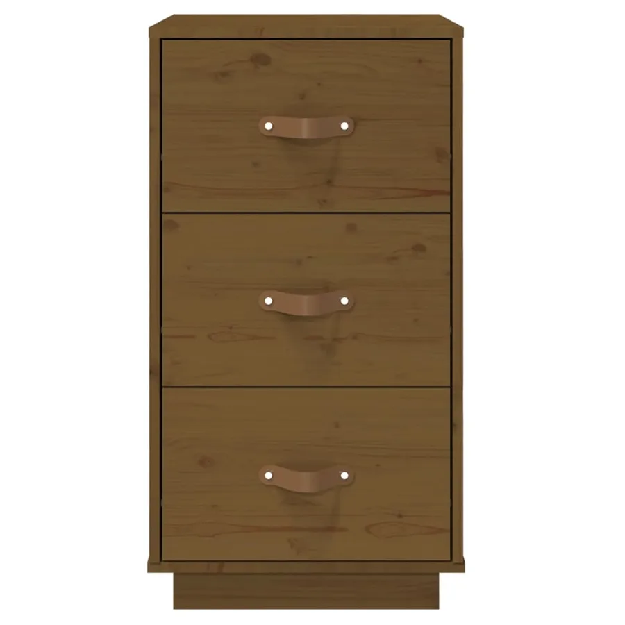 Table de chevet Marron miel 40x40x75 cm Bois de pin solide - 5