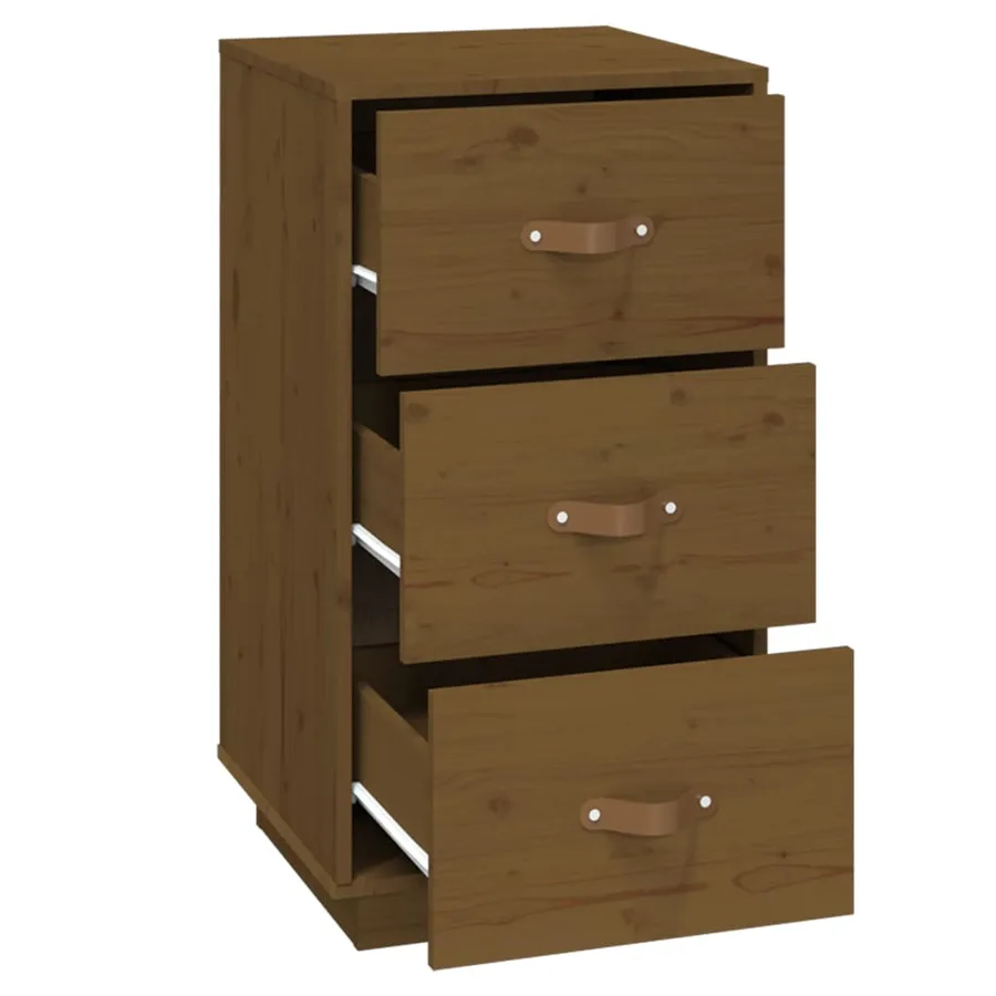 Table de chevet Marron miel 40x40x75 cm Bois de pin solide - 6