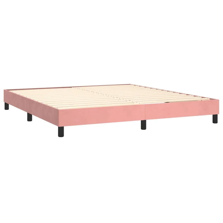 Sommier à lattes de lit avec matelas Rose 180x200 cm Velours - 4