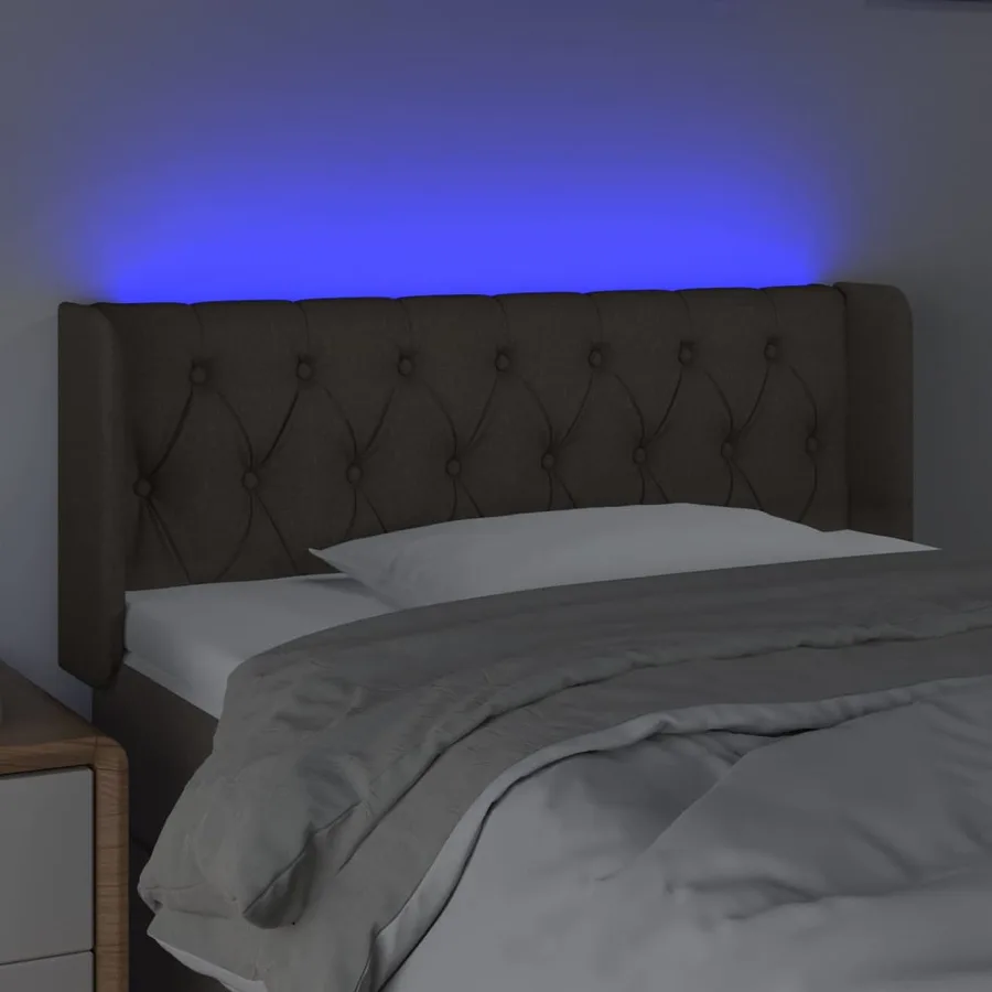 Tête de lit à LED Taupe 93x16x78/88 cm Tissu - 4