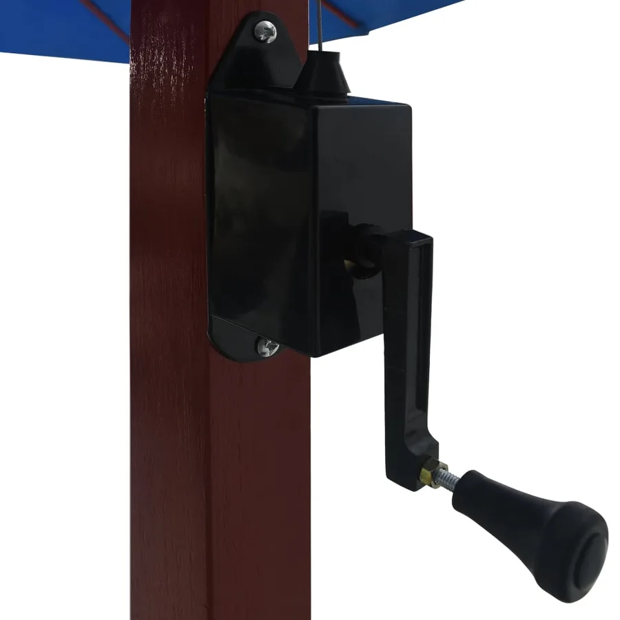 Parasol suspendu avec mât en bois 400x300 cm Bleu - 5