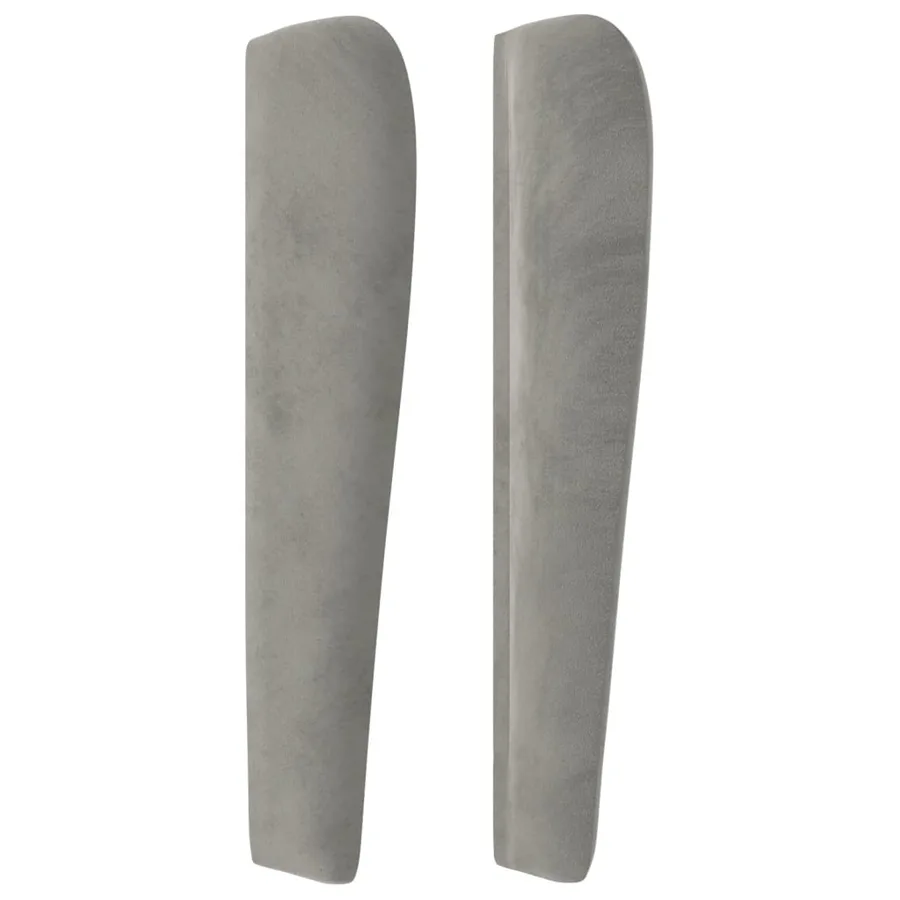 Tête de lit avec oreilles Gris clair 93x23x118/128 cm Velours - 4