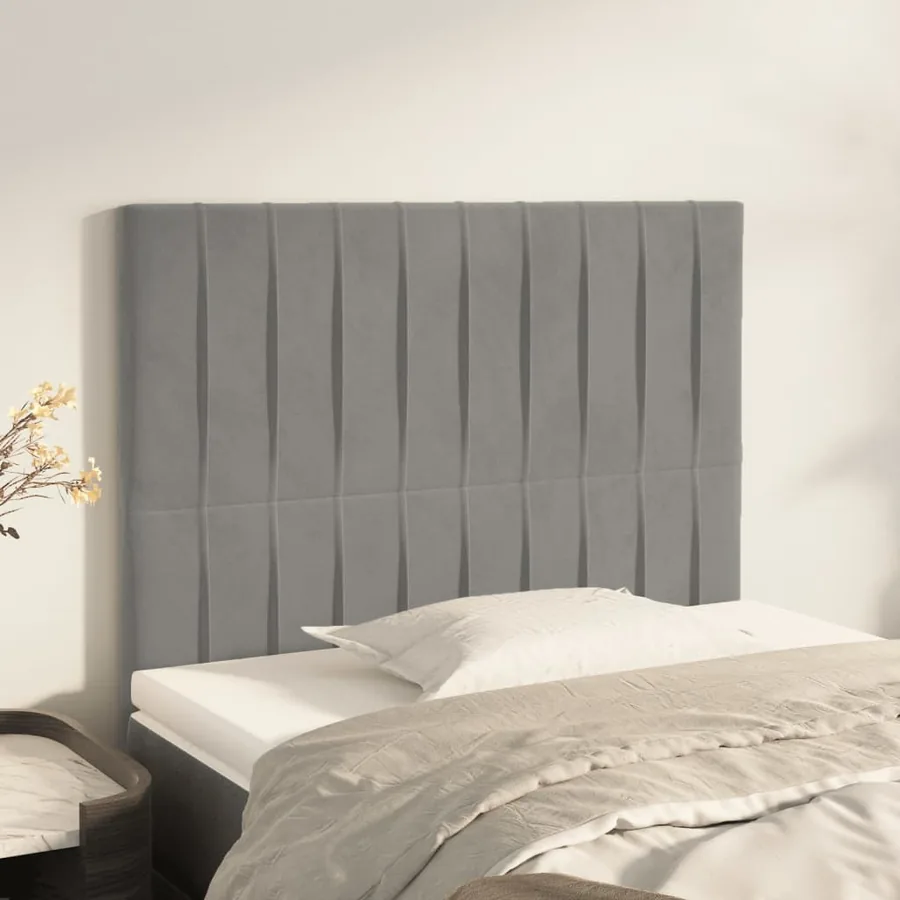 Tête de lit Gris clair 80x5x118/128 cm Velours