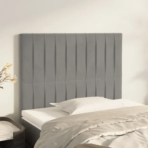 Tête de lit Gris clair 80x5x118/128 cm Velours
