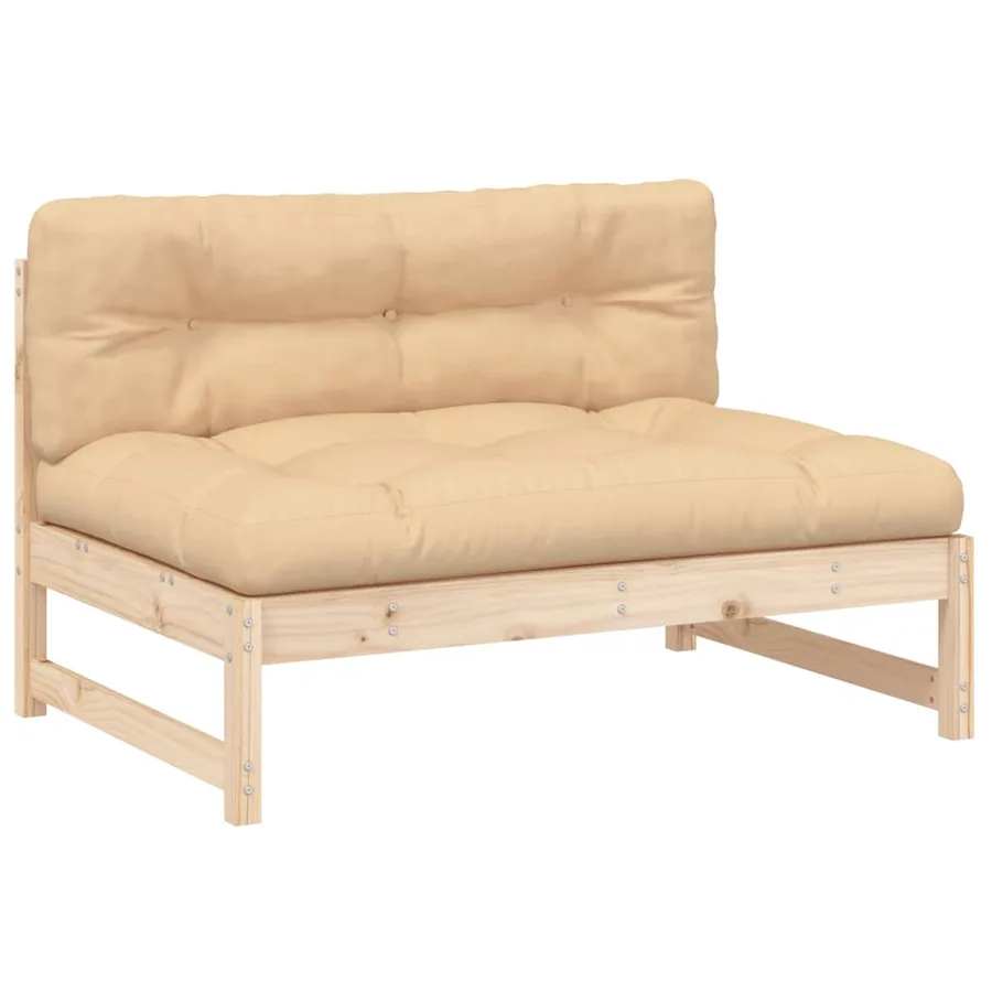 Salon de jardin 2 pcs avec coussins bois massif - 4