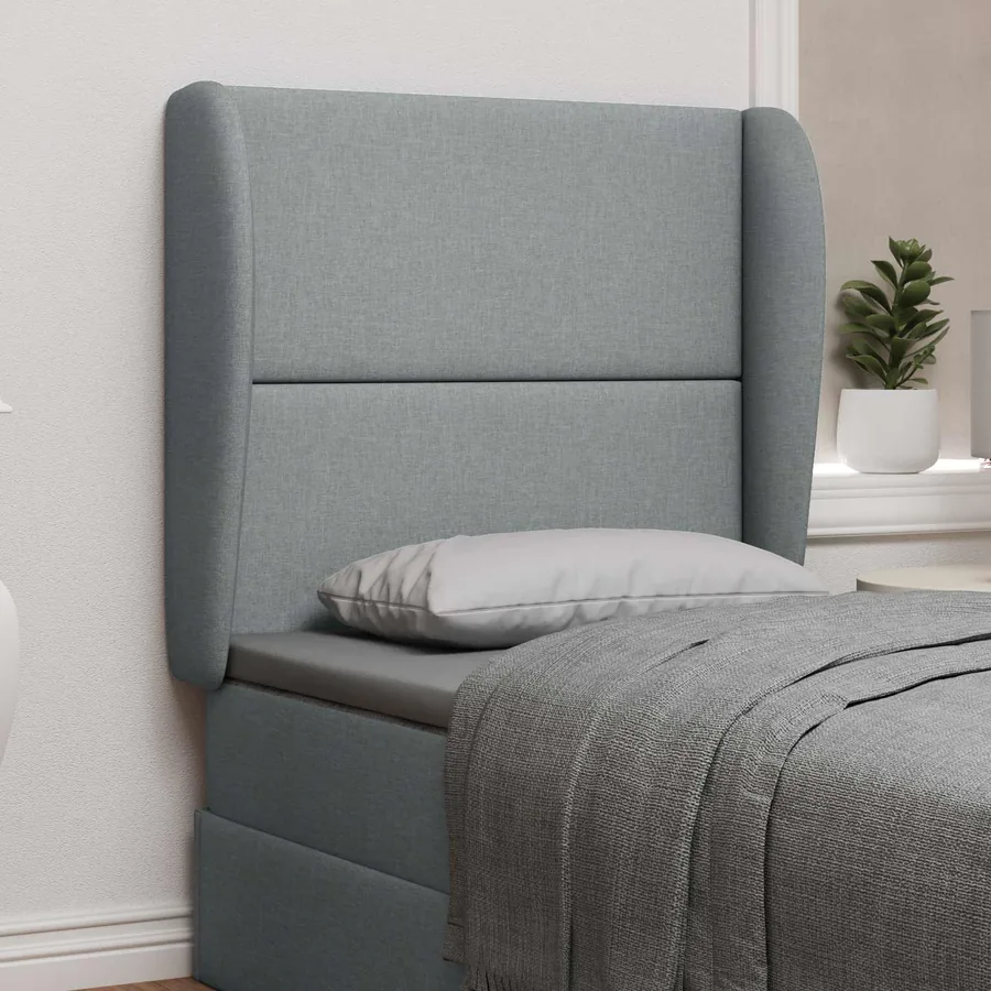 Oreille de tête de lit Gris clair 80 x 23 x 6 cm tissu