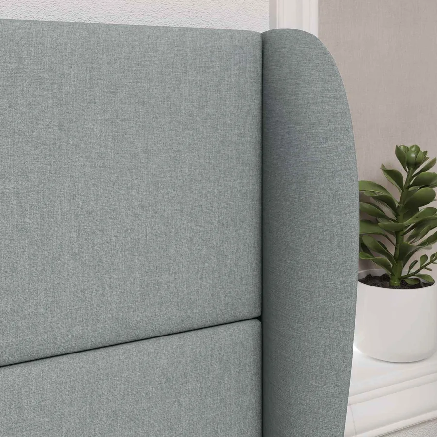 Oreille de tête de lit Gris clair 80 x 23 x 6 cm tissu - 4