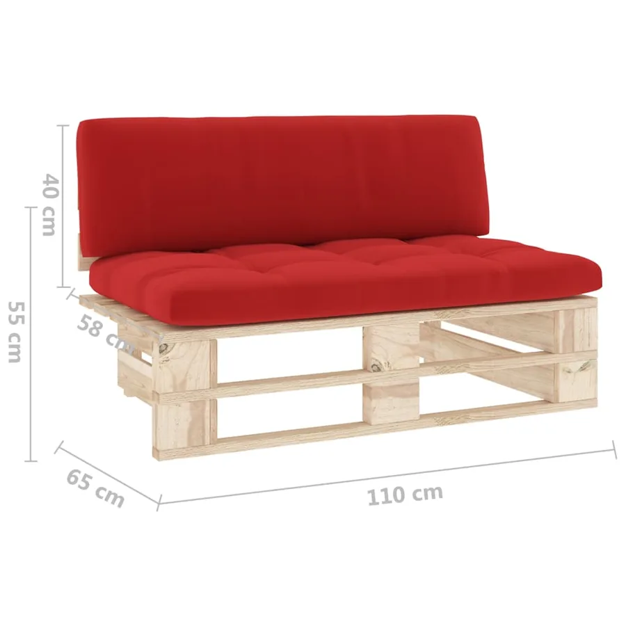 Canapé central palette de jardin bois de pin imprégné - 6