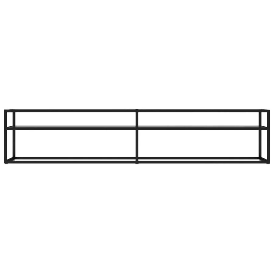 Meuble TV transparent 200x40x40,5 cm verre trempé - 3