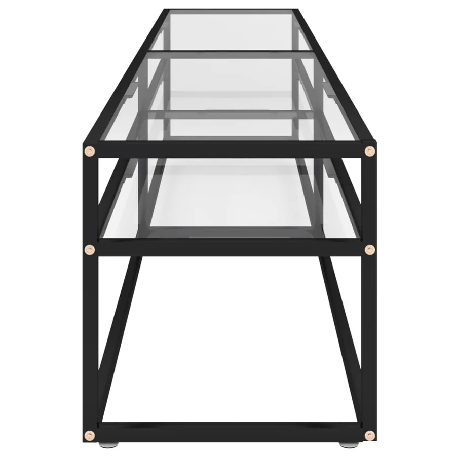 Meuble TV transparent 200x40x40,5 cm verre trempé - 4