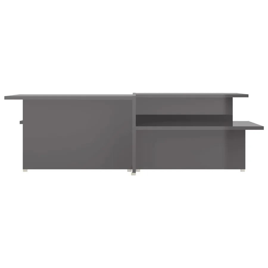 Table basse 2 pcs Gris brillant 111,5x50x33cm Bois d'ingénierie - 4