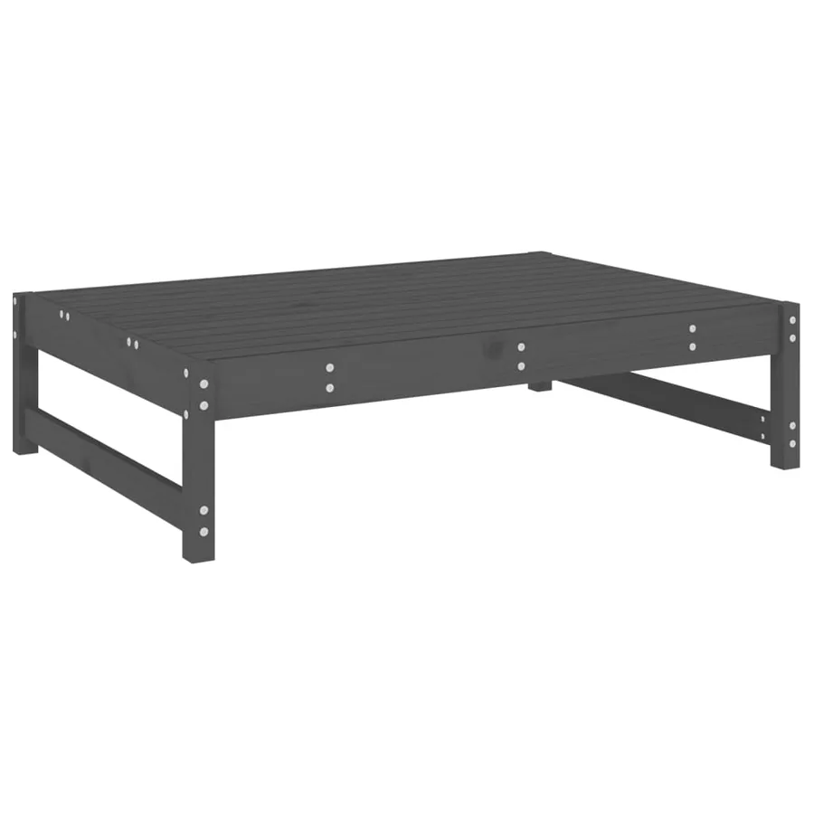 Repose-pied de jardin 120x80 cm gris bois de pin massif - 3