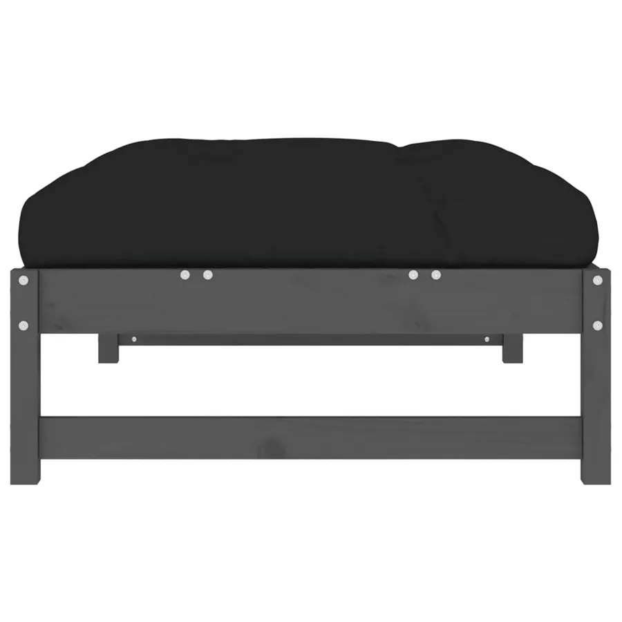 Repose-pied de jardin 120x80 cm gris bois de pin massif - 5