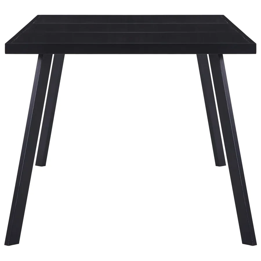Table à manger Noir 160x80x75 cm Verre trempé - 3