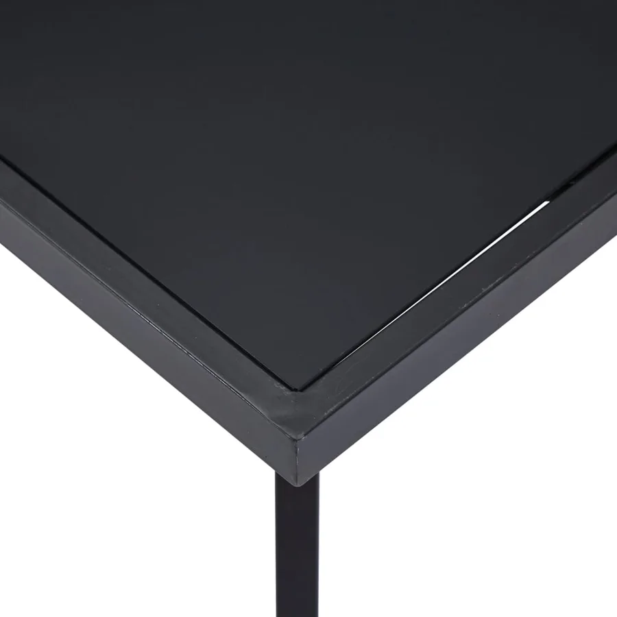 Table à manger Noir 160x80x75 cm Verre trempé - 4