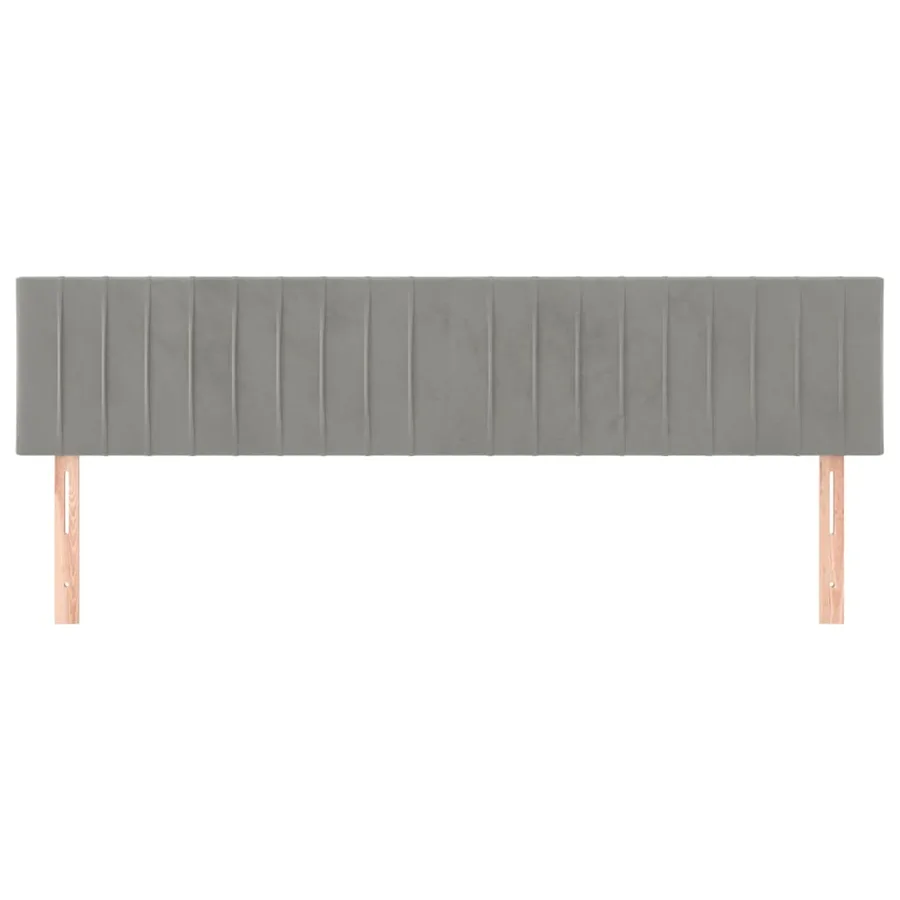 Têtes de lit Gris clair 200x5x78/88 cm Velours - 3