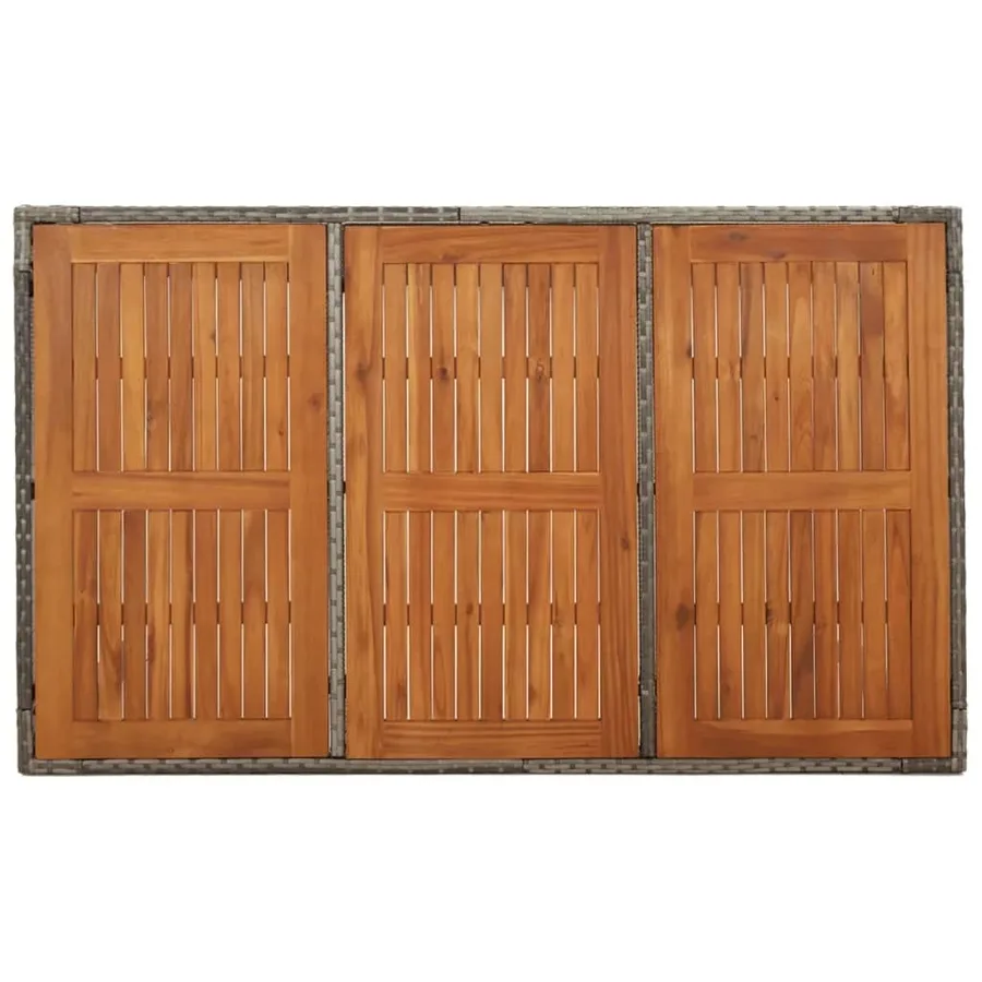 Ensemble à manger jardin et coussins 7 pcs gris rotin - 7