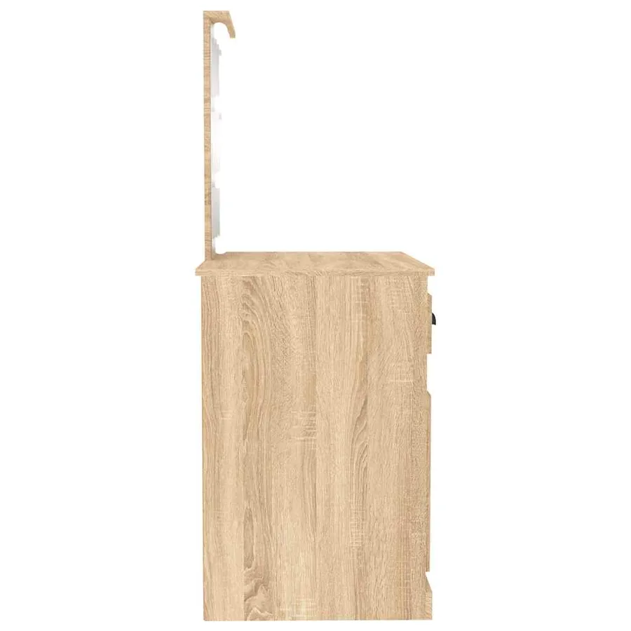 Coiffeuse avec LED chêne sonoma 90x50x132,5cm bois d'ingénierie - 8