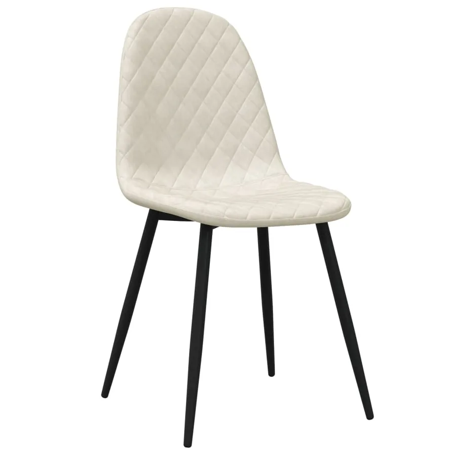 Chaises à manger lot de 4 crème velours - 3
