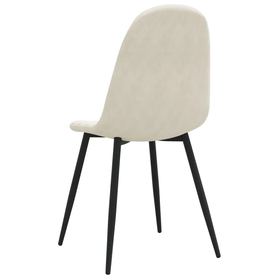 Chaises à manger lot de 4 crème velours - 6