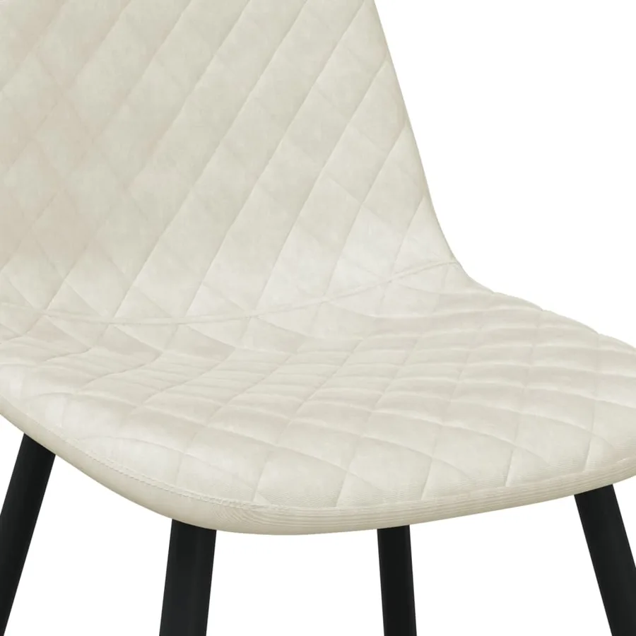Chaises à manger lot de 4 crème velours - 7