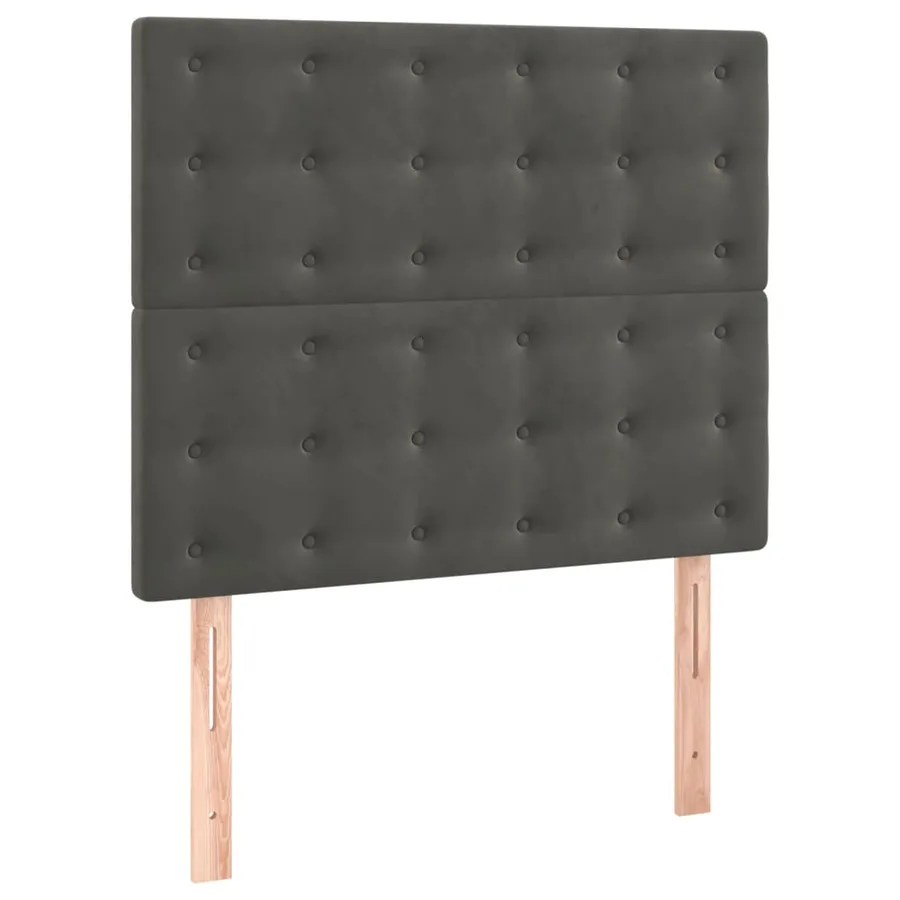 Sommier à lattes de lit et matelas Gris foncé 90x200 cm Velours - 6