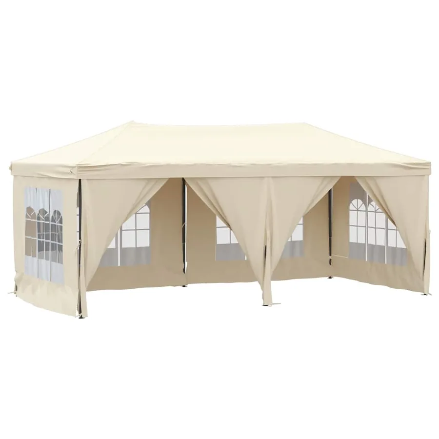 Tente de réception pliable avec parois Crème 3x6 m - 2
