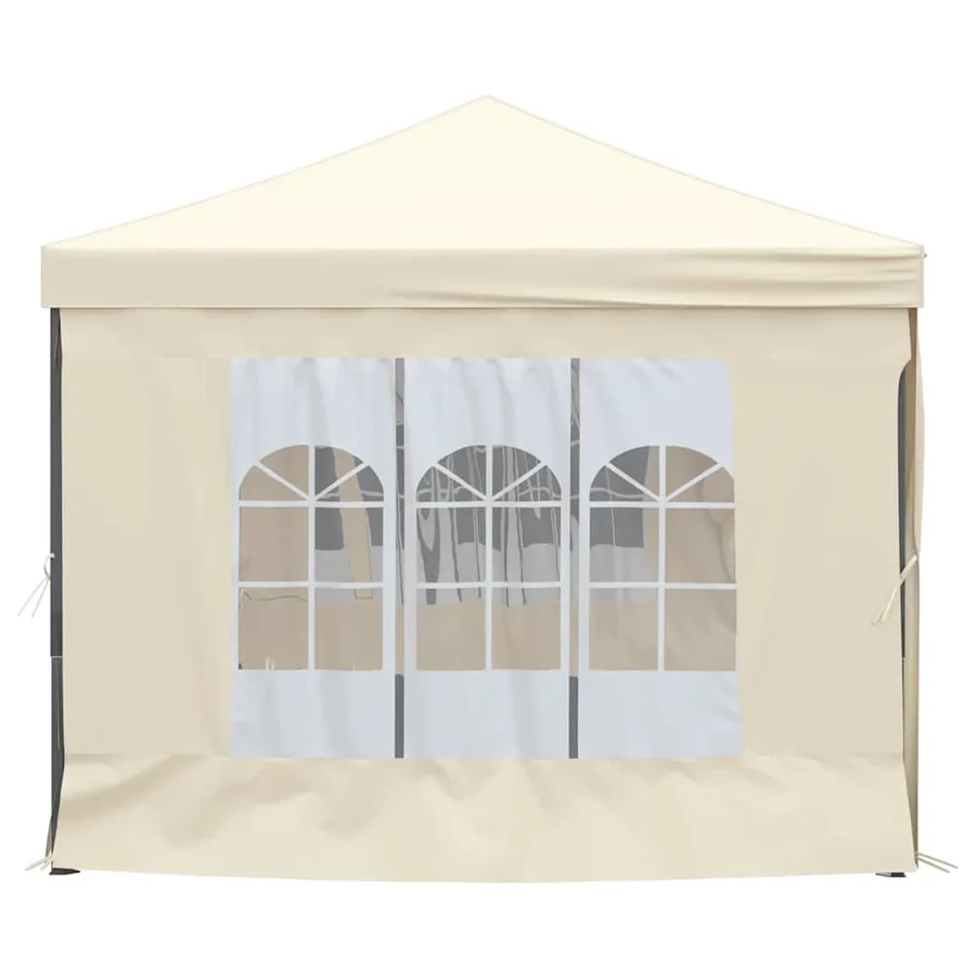 Tente de réception pliable avec parois Crème 3x6 m - 4