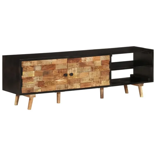 Meuble TV 140x30x45 cm Bois de manguier brut et d'acacia massif