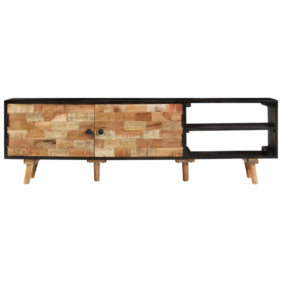 Meuble TV 140x30x45 cm Bois de manguier brut et d'acacia massif - 2