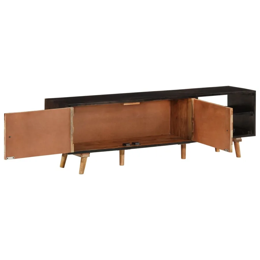 Meuble TV 140x30x45 cm Bois de manguier brut et d'acacia massif - 4