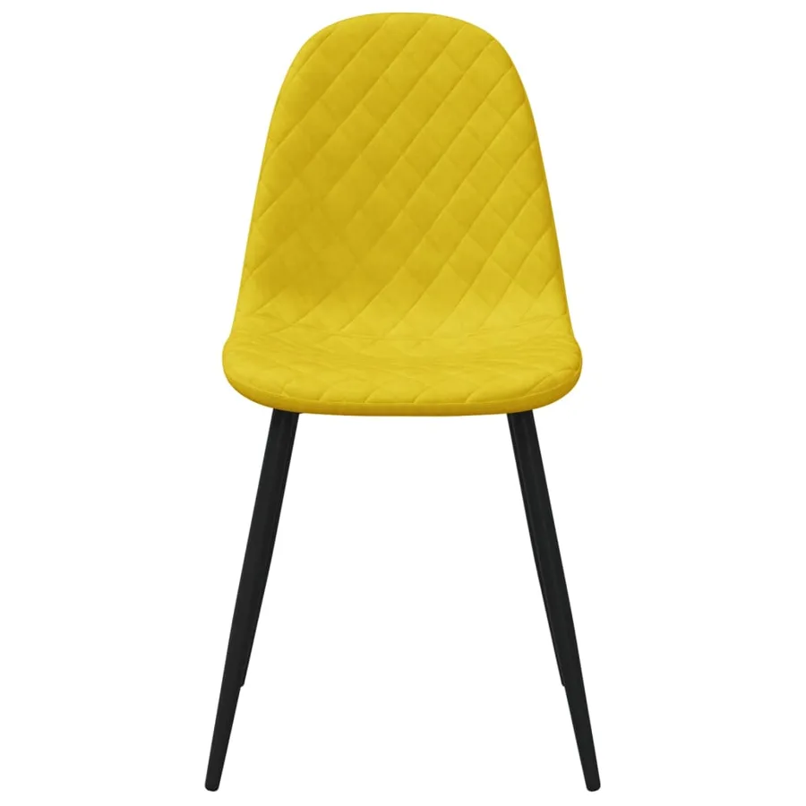 Chaises à manger lot de 4 Jaune moutarde Velours - 4