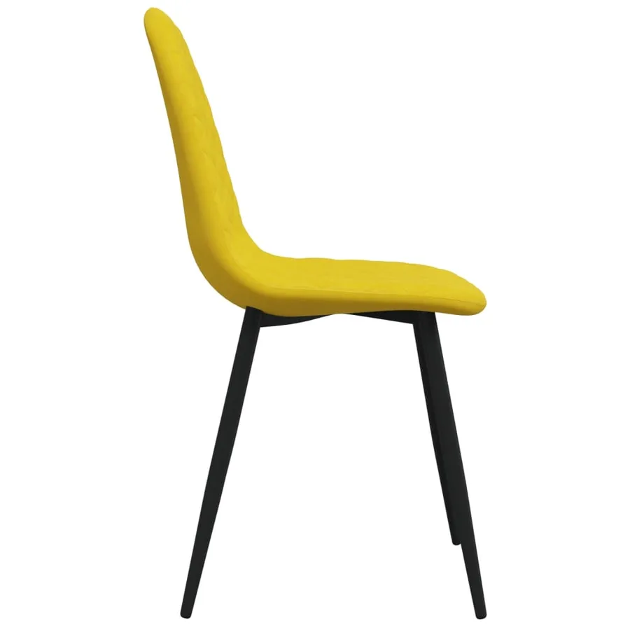 Chaises à manger lot de 4 Jaune moutarde Velours - 5