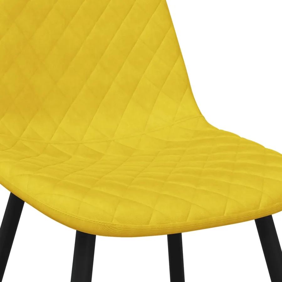 Chaises à manger lot de 4 Jaune moutarde Velours - 7
