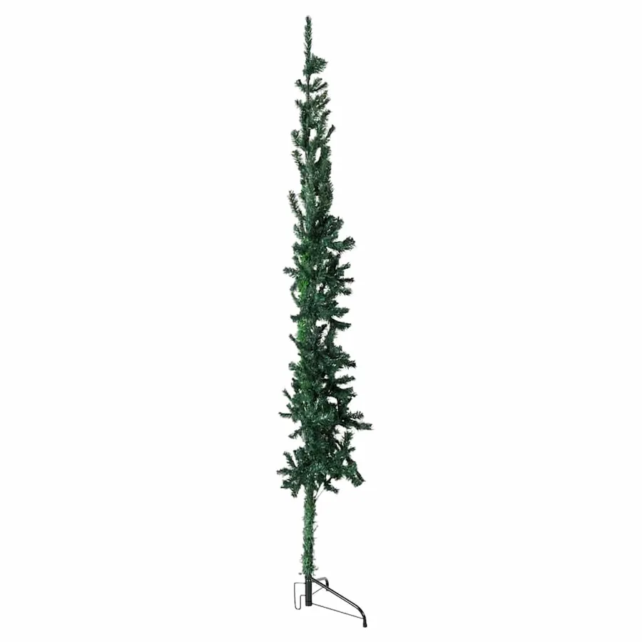 Demi sapin de Noël artificiel mince avec support Vert 240 cm - 5