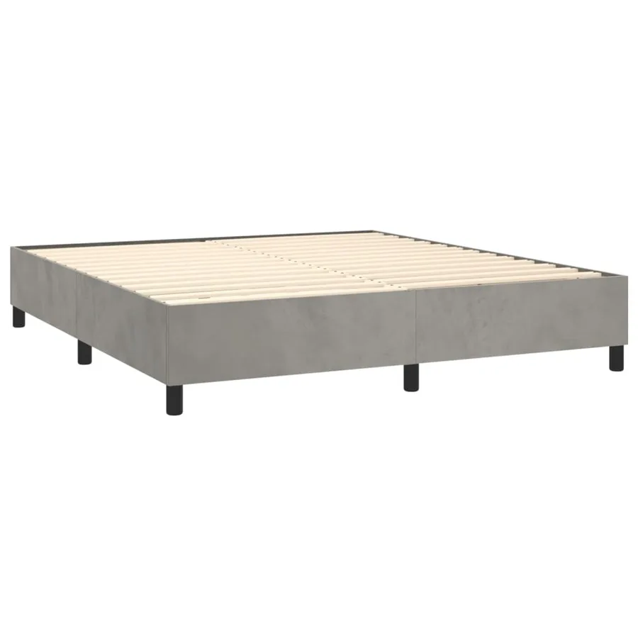 Sommier à lattes de lit et matelas Gris clair 180x200cm Velours - 4