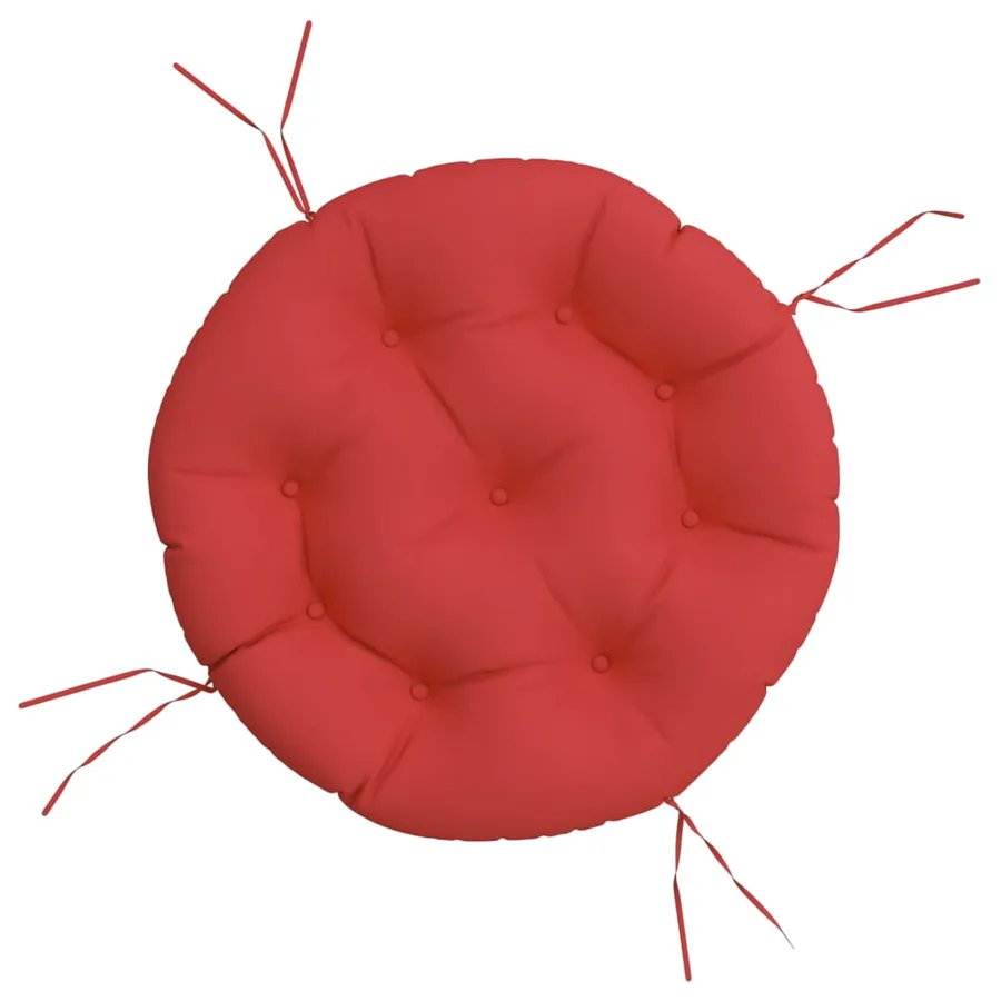 Coussin rond rouge Ø 60 x11 cm tissu oxford - 2